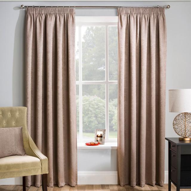 Armington Pencil Pleat Light Reducing Thermal Curtain (Set of 2) Three Posts Panel Size: Width 229 x Drop 137 cm, Colour: Latte on Productcaster.