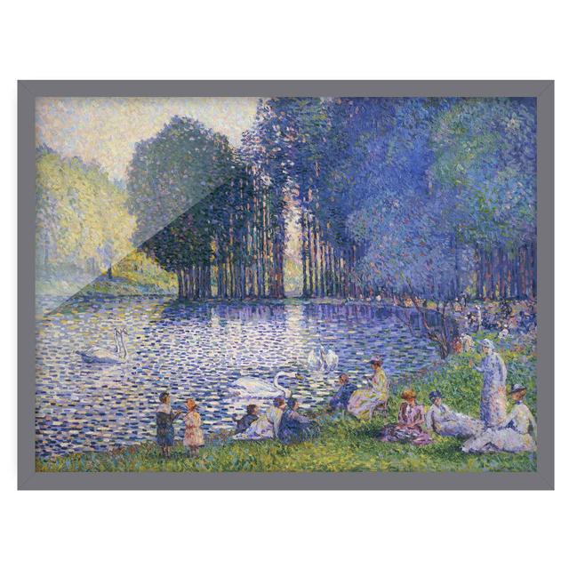 The Lake in the Bois De Bologne by Henri Edmond Cross - Picture Frame Painting Rosalind Wheeler Size: 50cm H x 70cm W x 2cm D, Frame Option: Grey Fram on Productcaster.