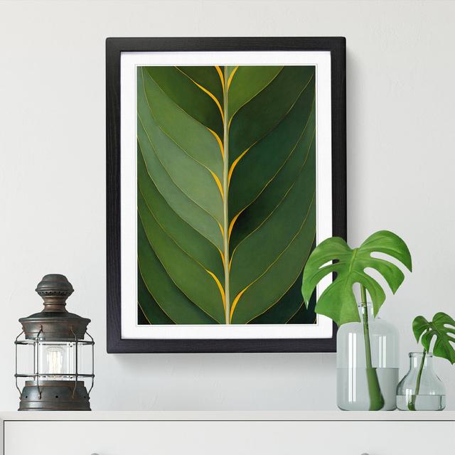 FRM-V0523-1864X Plant Leaf Art Vol.5 - Picture Frame Print Marlow Home Co. Frame Colour: Walnut, Size: 64cm H x 46cm W x 2cm D on Productcaster.