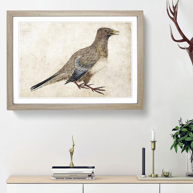 Pigeon by Katsushika Hokusai - Picture Frame Painting Print East Urban Home Frame Option: Oak Framed, Size: 36cm H x 48cm W x 2cm D on Productcaster.