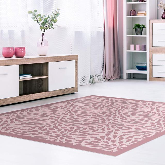 Geddies Drawn Flowers from Drops Red Indoor/Outdoor Rug East Urban Home Rug Size: Square 40cm on Productcaster.