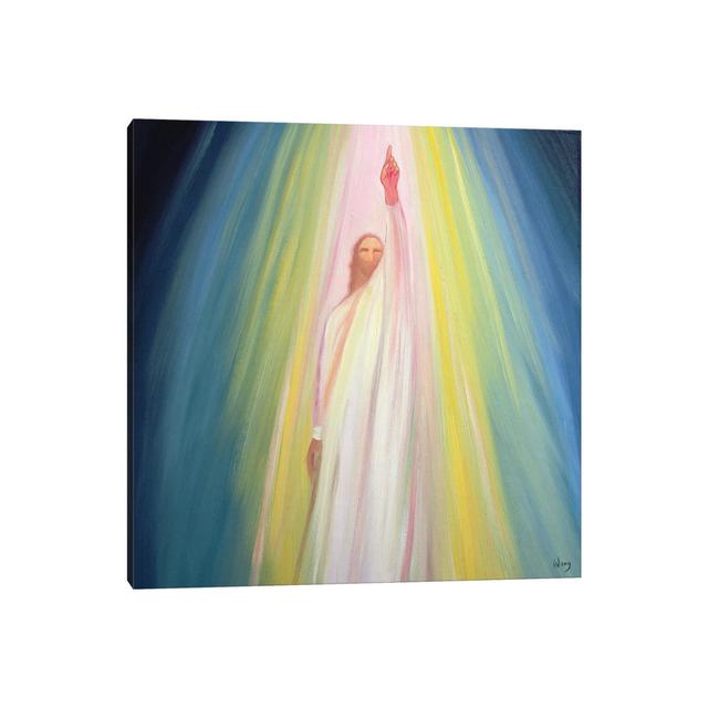 Jesus Christ Points Us To God The Father, 1995 by Elizabeth Wang - Wrapped Canvas Painting Astoria Grand Size: 45.72cm H x 45.72cm W x 3.81cm D on Productcaster.