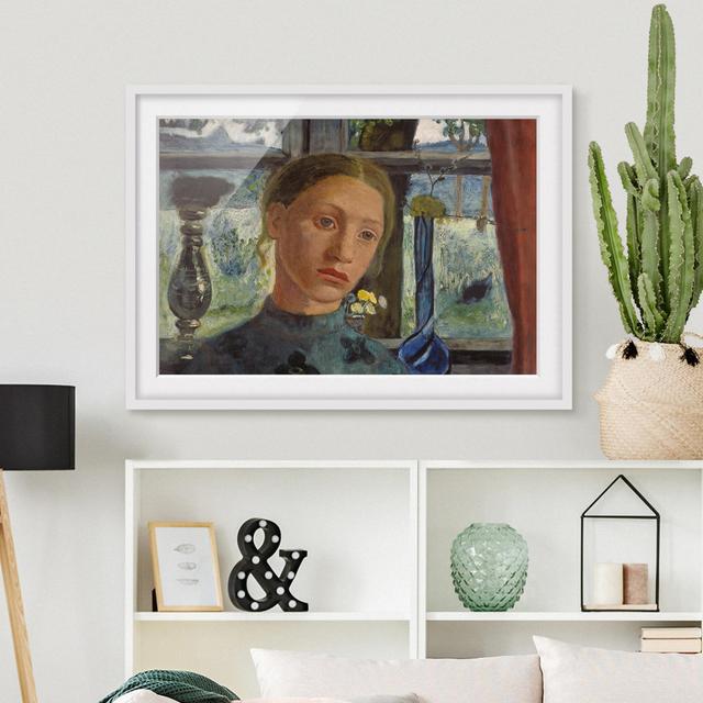 Gerahmtes Wandbild Mädchenkopf vor einem Fenster von Paula Modersohn-Becker East Urban Home Rahmenoptionen: Mattes Mattes Weiß, Größe: 50 cm H x 70 cm on Productcaster.