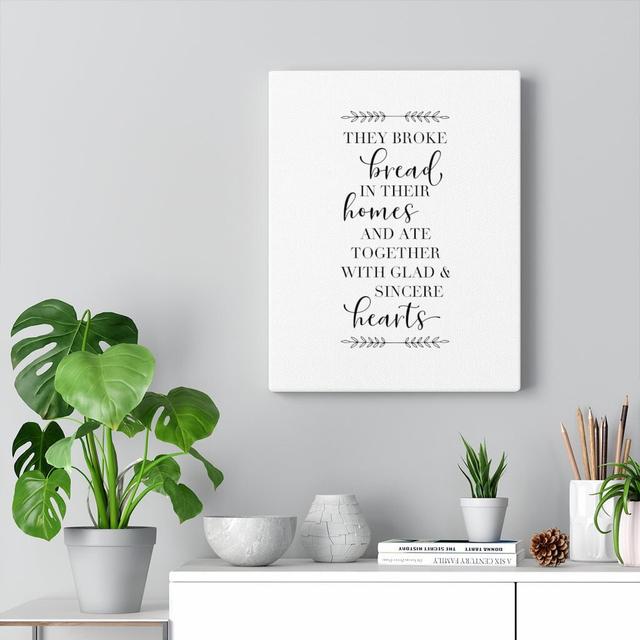 Together Glad & Sincere - Wrapped Canvas Typography Blue Elephant Size: 76cm H x 61cm W on Productcaster.