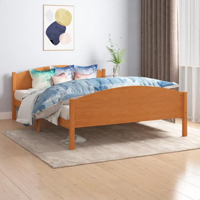 Hephaestus Bed Rosalind Wheeler Colour: Honey Brown, Size: 140 x 200cm on Productcaster.