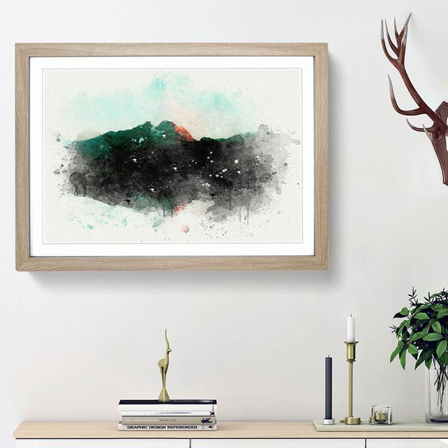 Mountain Reflection in France in Abstract - Picture Frame Graphic Art Print East Urban Home Size: 27cm H x 36cm W x 2cm D, Frame Option: Oak Framed on Productcaster.