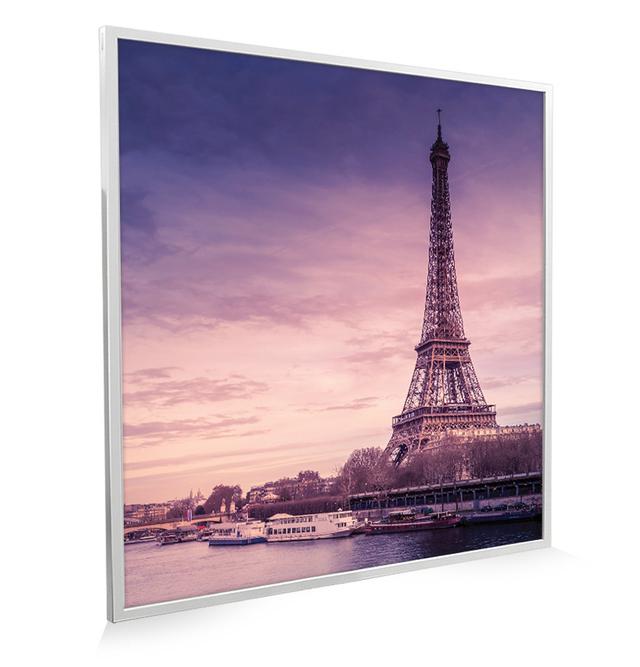 595X595 Paris Purple NXT Gen Infrared Heating Panel 350W Mirrorstone Radiator Colour: White on Productcaster.