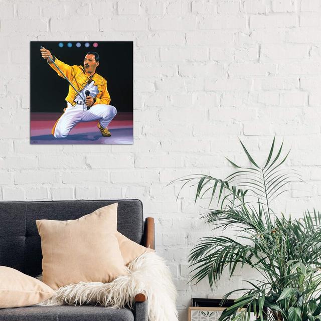 Freddie Mercury I by Paul Meijering - Wrapped Canvas Painting Latitude Run Size: 66.04cm H x 66.04cm W x 3.81cm D on Productcaster.