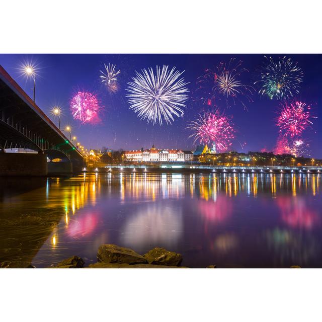 Ouest New Year Fireworks Display by Patryk_Kosmider - Wrapped Canvas Photograph 17 Stories Size: 51cm H x 76cm W x 3.8cm D on Productcaster.