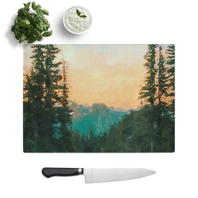 Glass Mount Rainer in Washington in Abstract Chopping Board East Urban Home Size: 39 cm W x 28.5 cm L on Productcaster.