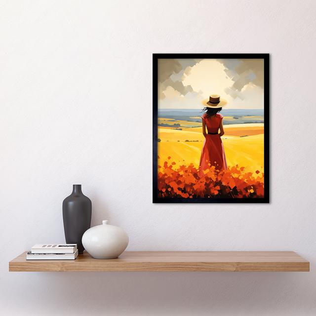 Golden Countryside By The Sea Painting Looking Over Horizon - Single Picture Frame Print Rosdorf Park on Productcaster.