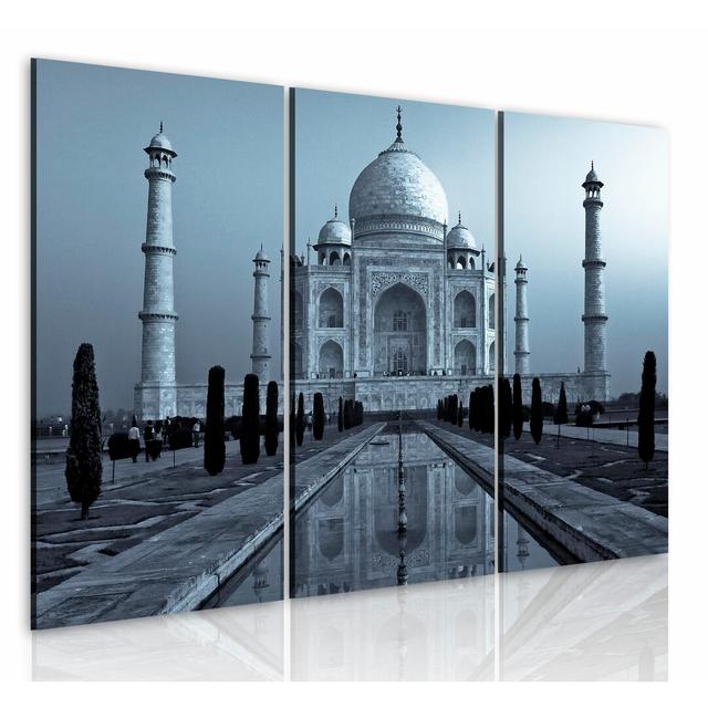 3-tlg. Leinwandbilder-Set Taj Mahaj by Night, India East Urban Home Größe: 40 cm H x 60 cm B on Productcaster.