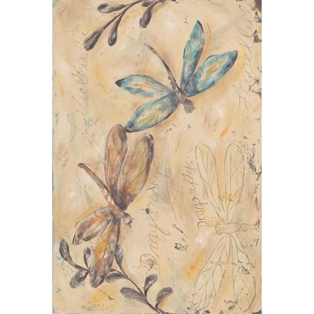 Fluttering Dragonflies by Jade Reynolds - Wrapped Canvas Print August Grove Size: 91cm H x 61cm W on Productcaster.