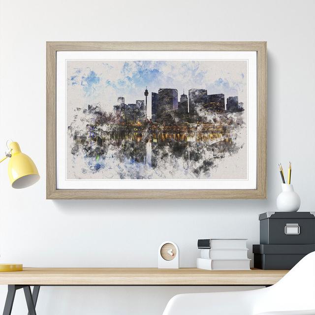 Sydney Skyline Vol.1 - Picture Frame Painting East Urban Home Size: 65cm H x 90cm W x 2cm D, Frame Option: Oak Framed on Productcaster.