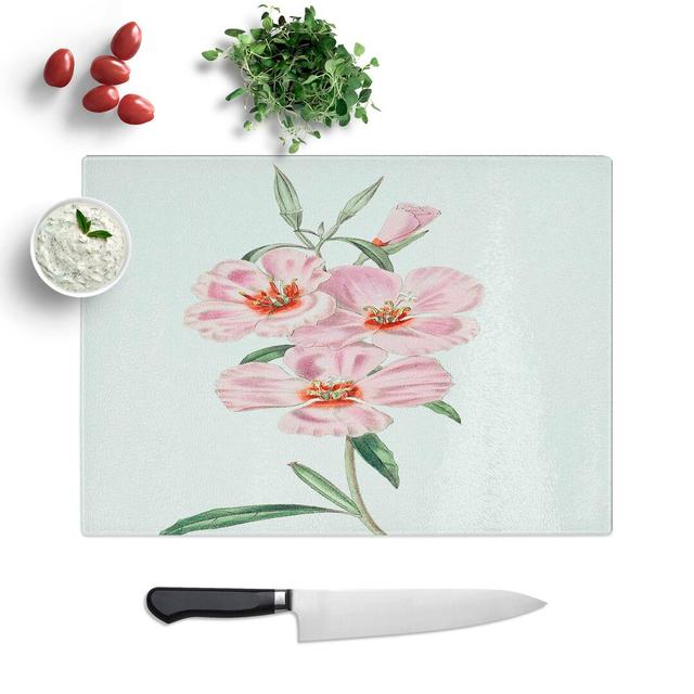 Tempered Glass Blooming Hibiscus Flowers Chopping Board East Urban Home Size: 28.5 cm W x 20 cm L on Productcaster.