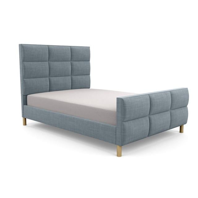 Premium Broughton Upholstered Bed Frame Brayden Studio Size: Kingsize (5'), Upholstery Colour: Sky, Upholstery Material: Wool on Productcaster.