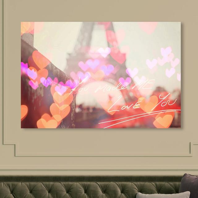 Paris Heart - No Frame Print on Canvas East Urban Home Size: 25.4 cm H x 38.1 cm W on Productcaster.