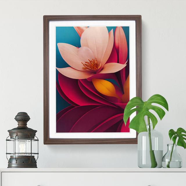 XV1022-4606X The Shining Flowers - Single Picture Frame Print Marlow Home Co. Size: 64cm H x 46cm W x 2cm D, Frame Colour: Walnut on Productcaster.