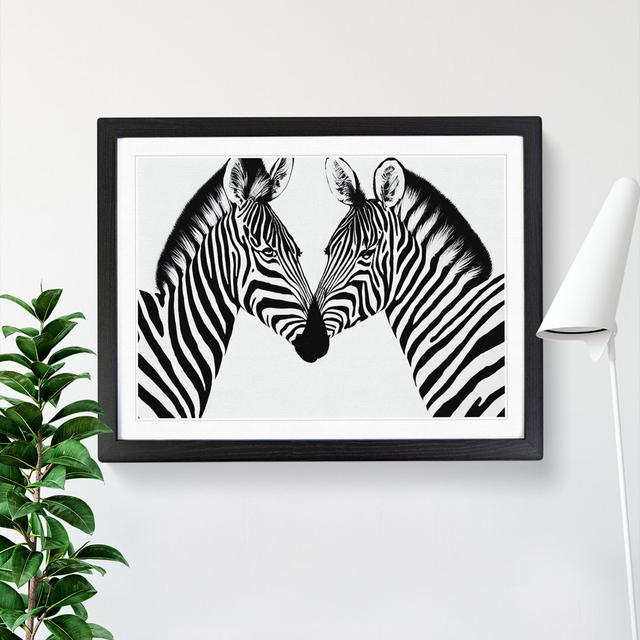 Two Zebras Vol.1 - Picture Frame Graphic Art Latitude Vive Frame Colour: Black, Size: 34cm H x 46cm W x 2cm D on Productcaster.