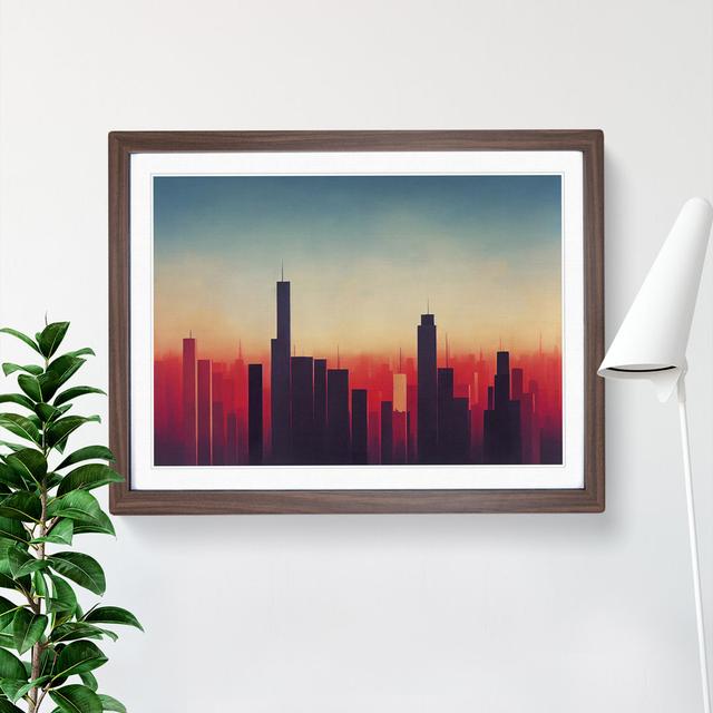 Otherworldly City Skyline Architecture - Single Picture Frame Print 17 Stories Size: 25cm H x 34cm W x 2cm D, Frame Colour: Walnut on Productcaster.