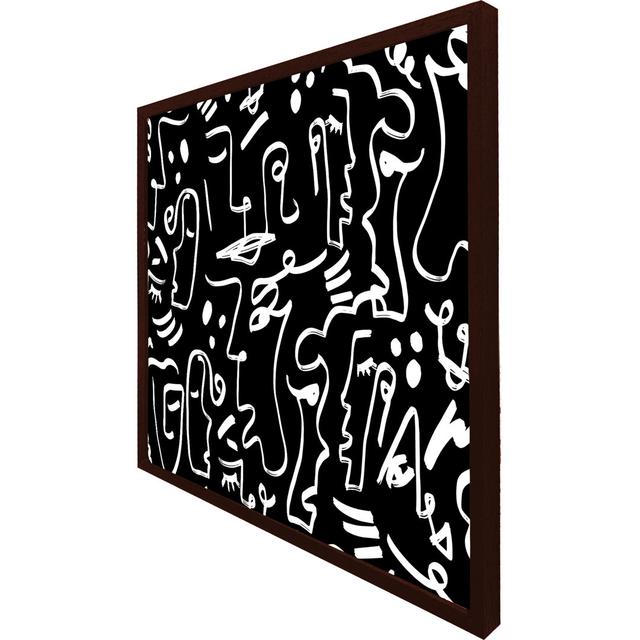 Ocotillo Faces, Masks And Geometric Shapes Repeating - Single Picture Frame Art Prints Metro Lane Size: 41cm H x 41cm W x 4cm D, Frame Option: Brown F on Productcaster.