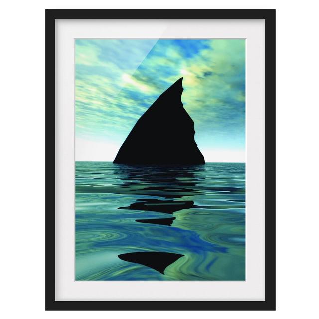 'Shark Attack' Framed Graphic Art Print East Urban Home Frame Options: Matt black, Size: 55 cm H x 40 cm W on Productcaster.