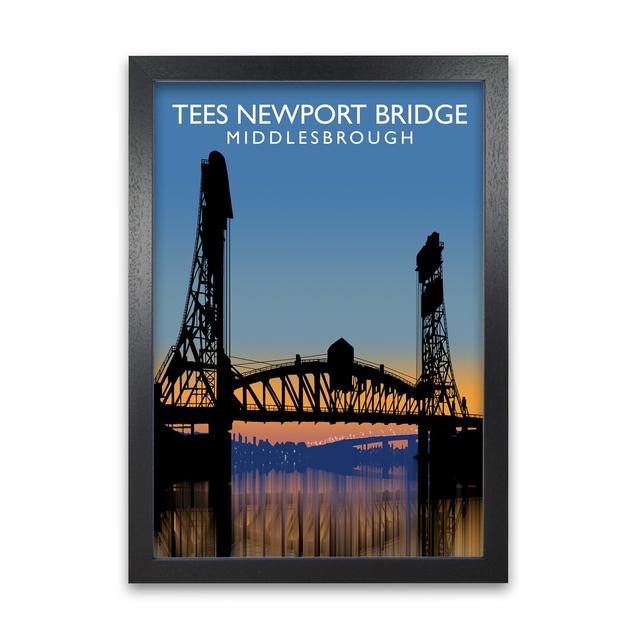 Tees Newport Bridge Middlesbrough by Richard O'Neill - Print 17 Stories Size: 59.4cm H x 42cm W x 3cm D, Format: Black Framed on Productcaster.