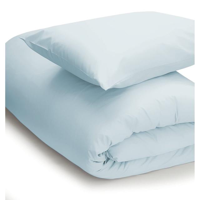 200 TC 50/50 Percale Polycotton Cotton Blend, Polyester Solid Colour [EU ONLY] Duvet Cover Set with Pillowcases Belledorm Colour: Duck Egg, Size: 135 on Productcaster.