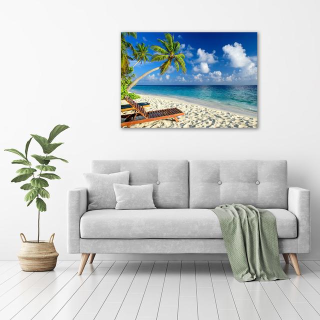 Glasbild Tropical Beach Haus am Meer on Productcaster.