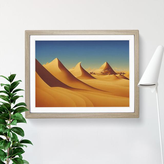 Desert Sand Dunes Vol.2 - Single Picture Frame Print Natur Pur Size: 25cm H x 34cm W x 2cm D, Frame Colour: Oak on Productcaster.