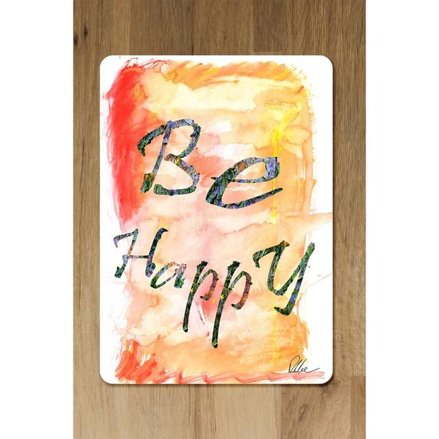 Loesing Be Happy Cork Placemat (Set of 4) Ebern Designs on Productcaster.