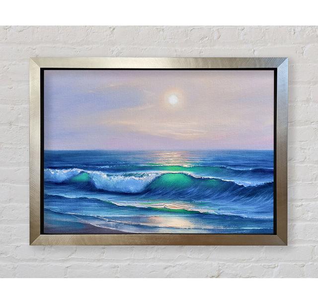 The Waves At Dusk - Print Bright Star Size: 100cm H x 141.4cm W x 3.4cm D on Productcaster.