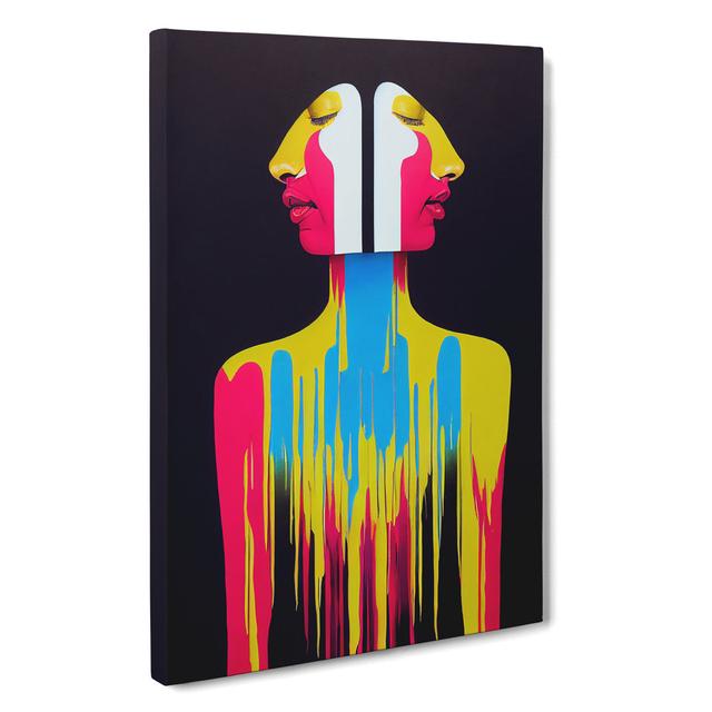 Splashed Abstract Woman No.2 Happy Larry Format: Wrapped Canvas, Size: 60cm H x 40cm W, Matte Colour: No Matte on Productcaster.