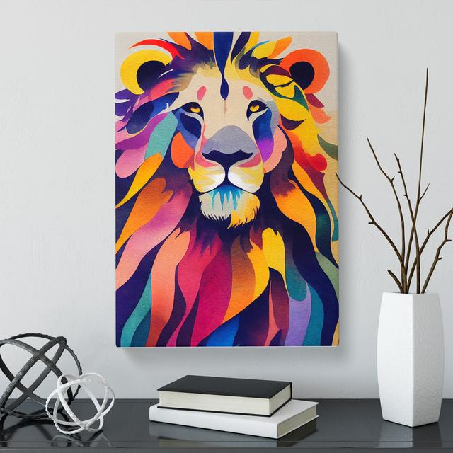 CAN-V0523-2724X Watercolour Lion Vol.3 - Wrapped Canvas Print Latitude Vive Size: 50cm H x 35cm W x 3cm D on Productcaster.