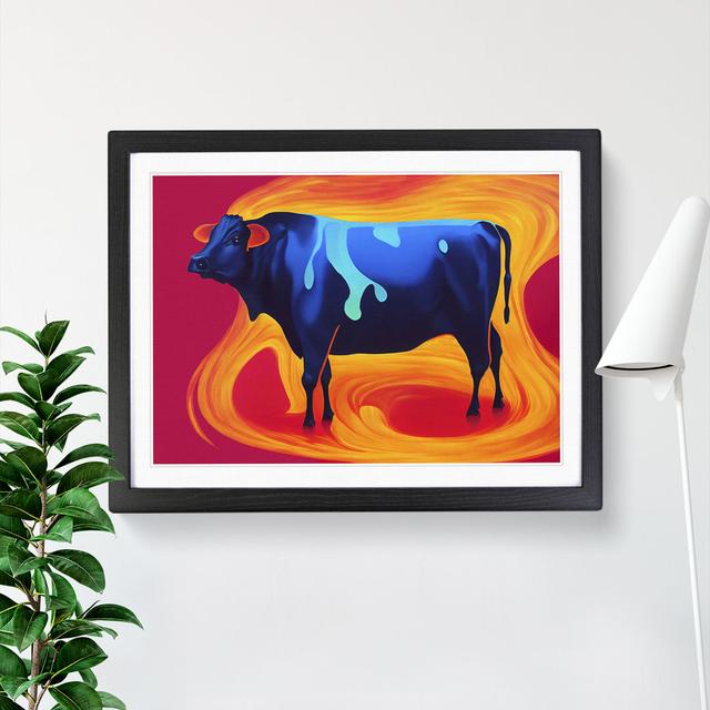 Beguiling Cow Abstract - Single Picture Frame Print Brambly Cottage Frame Colour: Black Framed, Size: 34cm H x 46cm W x 2cm D on Productcaster.