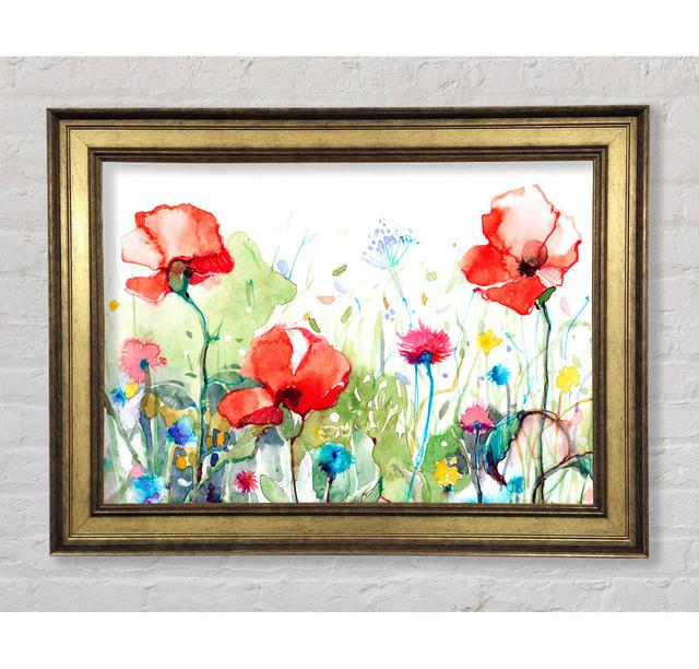 Poppies And Mixed Flowers - Single Picture Frame Art Prints Bright Star Size: 21cm H x 42cm W x 8cm D on Productcaster.