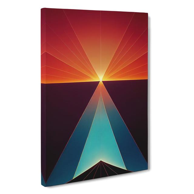 Powerful Abstract Sunset - Wrapped Canvas Graphic Art George Oliver Size: 76cm H x 50cm W x 3cm D on Productcaster.