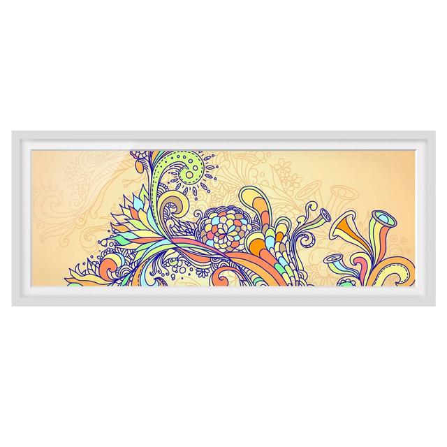 Summer Illustration - Picture Frame Graphic Art Rosalind Wheeler Size: 40cm H x 100cm W x 2cm D, Frame Option: White Framed on Productcaster.