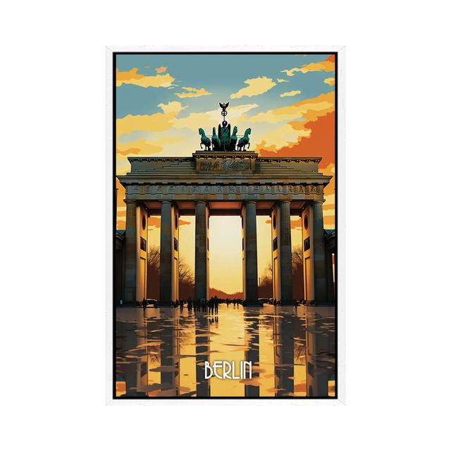 Berlin City Art II by Durro Art - Gallery-Wrapped Canvas Giclée on Canvas Lark Manor Format: White Floater Framed, Size: 152.4cm H x 101.6cm W on Productcaster.