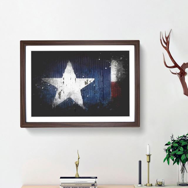 Flag of Texas - Picture Frame Graphic Art Print East Urban Home Size: 45cm H x 63cm W x 2cm D, Frame Option: Walnut Framed on Productcaster.