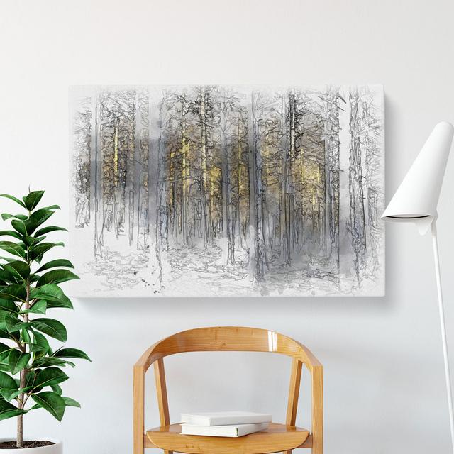 Sunlight Forest Vol.4 Sketch - Wrapped Canvas Print East Urban Home Size: 60cm H x 91cm W x 3cm D on Productcaster.