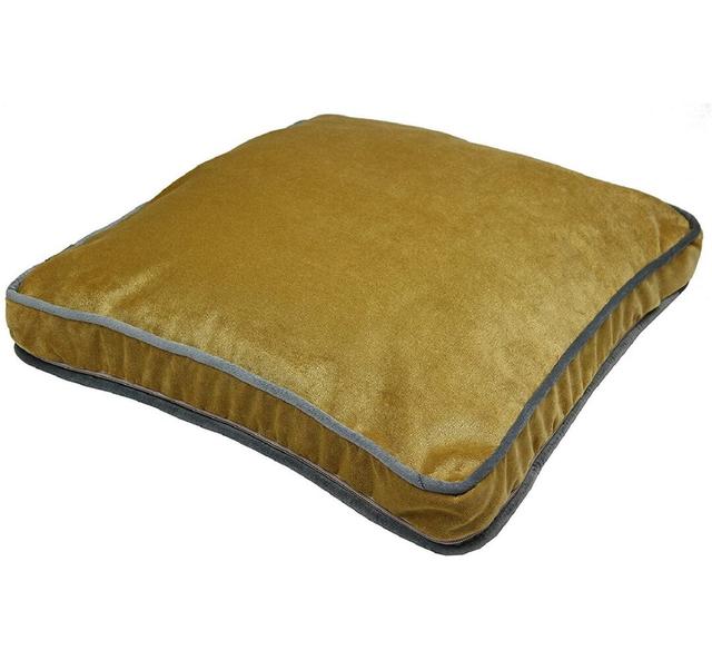 Deluxe Cushion with Filling McAlister Textiles Size: 43cm H x 43cm W x 3cm D, Colour: Yellow/Grey on Productcaster.