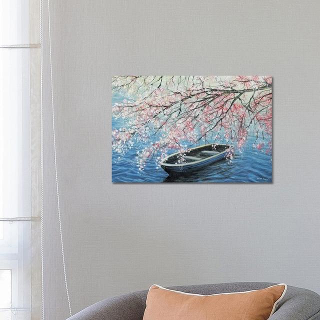 Cherry Blossoms by ColorByFeliks - Print on Canvas World Menagerie Size: 45.72cm H x 66.04cm W x 3.81cm D, Format: Wrapped Canvas on Productcaster.