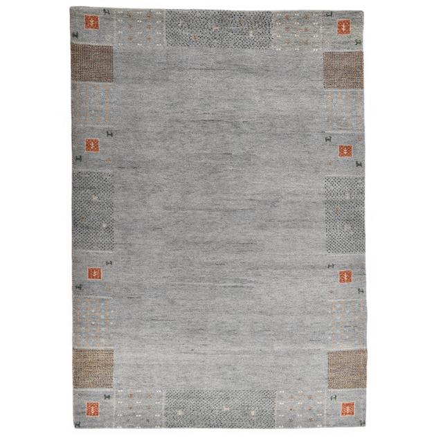 Handgeknüpfter Teppich Denver aus Schurwolle in Grau Theko Rug Size: Rectangular 170 x 240cm on Productcaster.