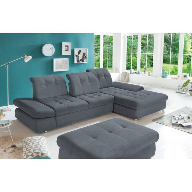 Ecksofa Carmean Zipcode Design Ausrichtung: Recamiere rechts, Polsterfarbe: Schwarz on Productcaster.