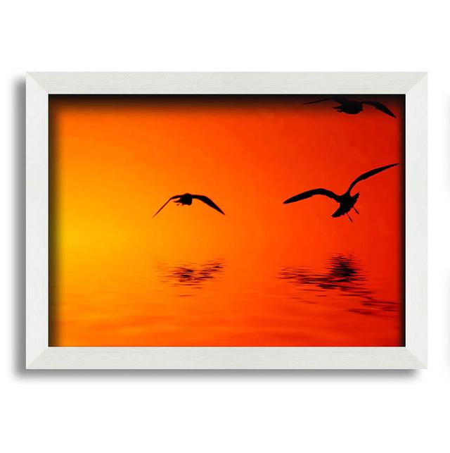 Orange Ocean Flight Framed Print Wall Art House of Hampton Size: 59.7cm H x 84.1cm W x 10cm D on Productcaster.