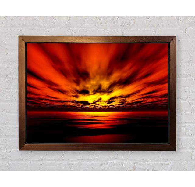 Fire Red Sun Blaze Framed Print Highland Dunes Size: 84.1cm H x 118.9cm W on Productcaster.