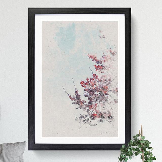 Branches of a Cherry Blossom Tree Watercolour - Picture Frame Graphic Art East Urban Home Frame Option: Black, Size: 90cm H x 65cm W x 2cm D on Productcaster.