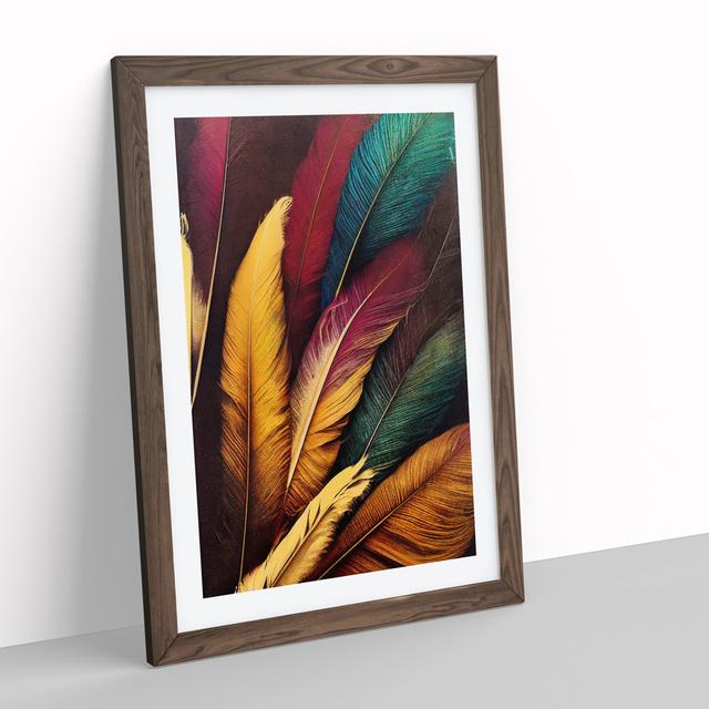 Phenomenal Feathers World Menagerie Size: 48cm H x 36cm W, Format: Walnut Framed Paper, Matte Colour: White on Productcaster.