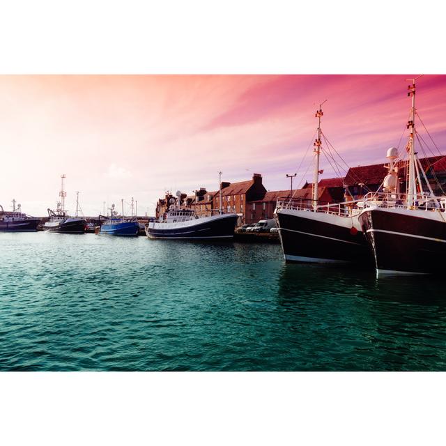 Fishing Boats At Scotland by Lucentius - No Frame Art Prints on Canvas Breakwater Bay Size: 61cm H x 91cm W on Productcaster.